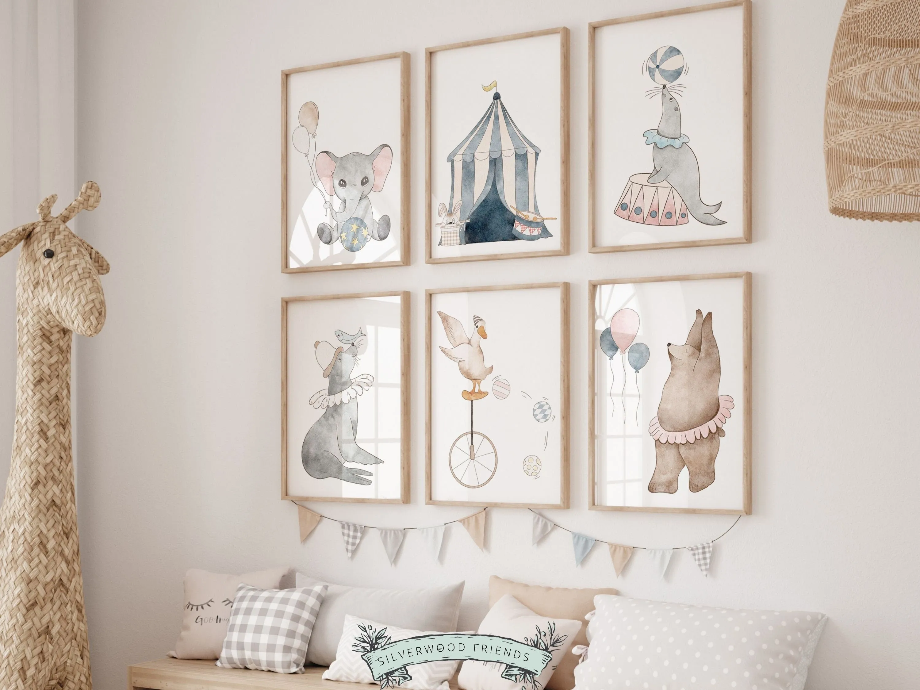 Baby Girl's Circus Nursery Prints