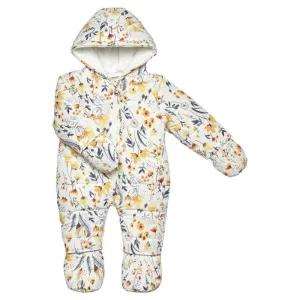 Baby Girls Padded Floral Snowsuit