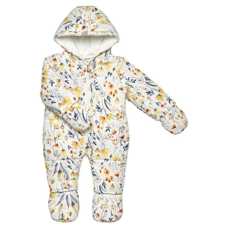Baby Girls Padded Floral Snowsuit