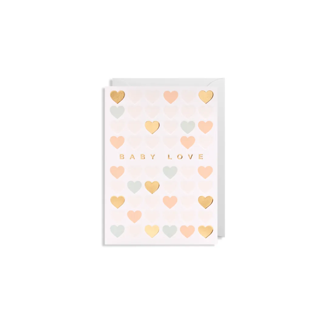 Baby Love Small Hearts Card