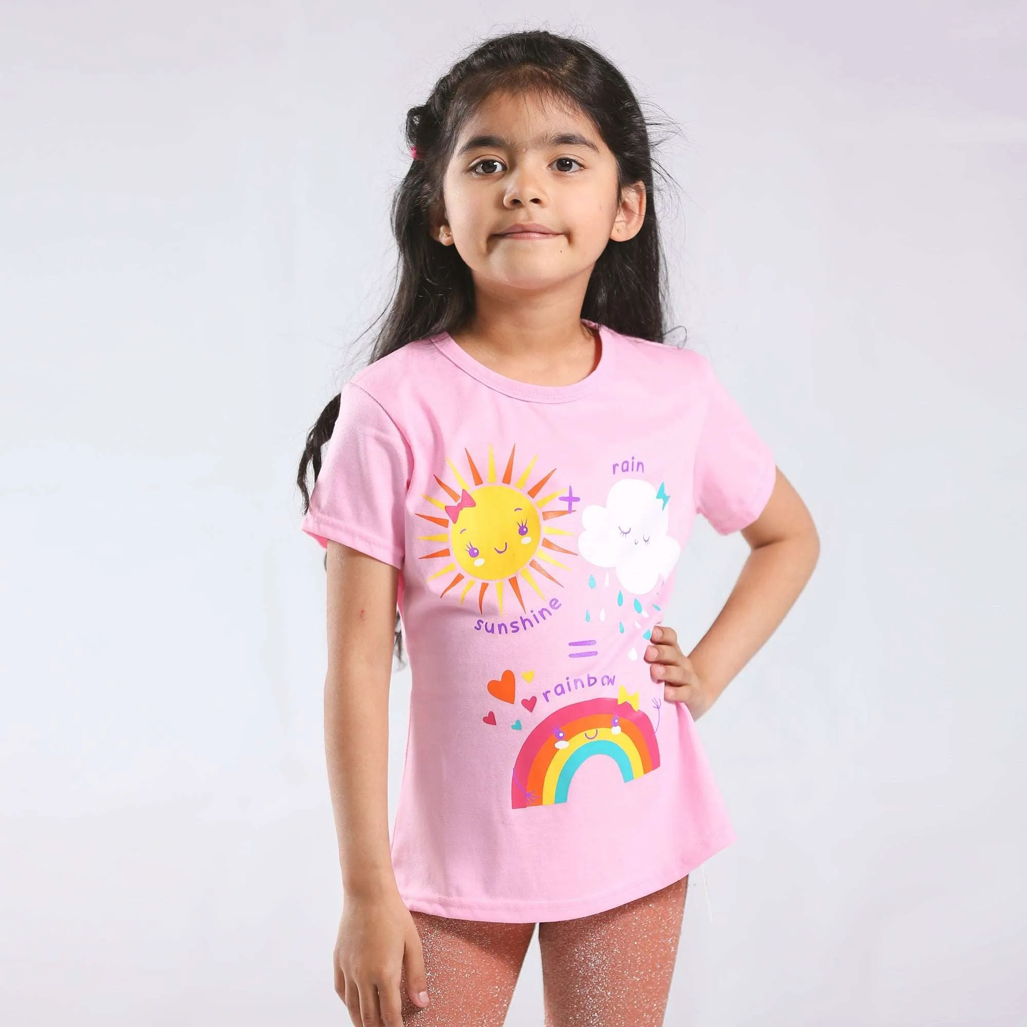 BABY T-SHIRT RAIN SUNSHINE RAINBOW