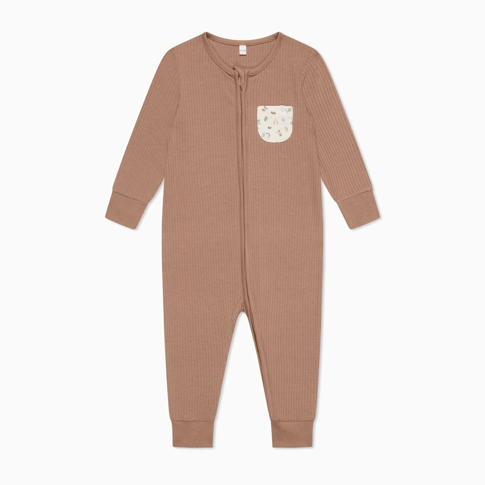 Bear Pocket Ribbed Clever Zip Snug Fit Pajamas