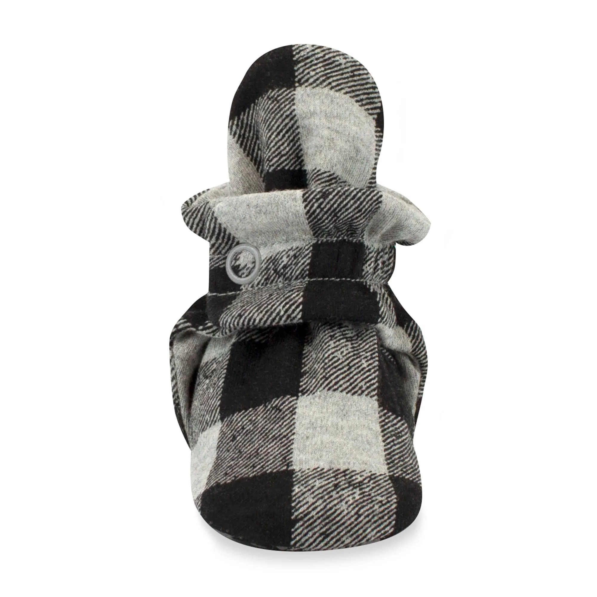Buffalo Check Organic Cotton Gripper Baby Bootie