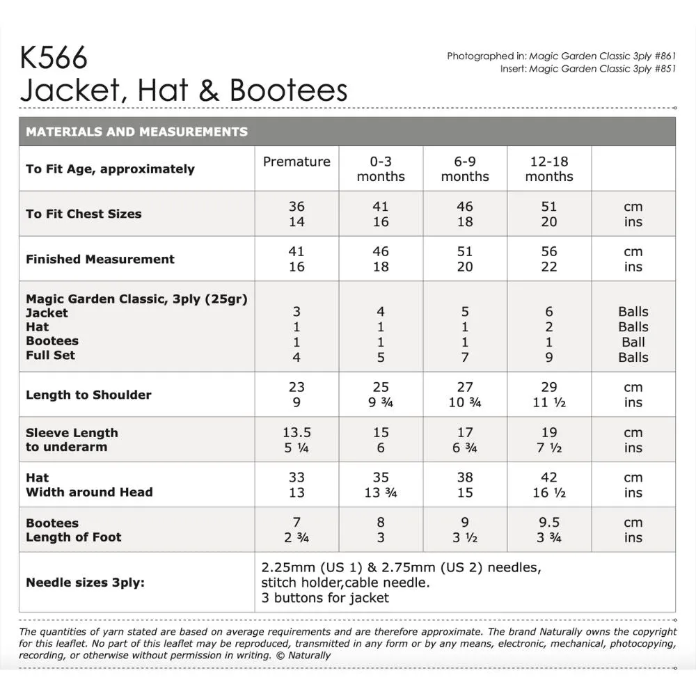 Classic Baby Sweater and Hat Knitting Pattern (K566)