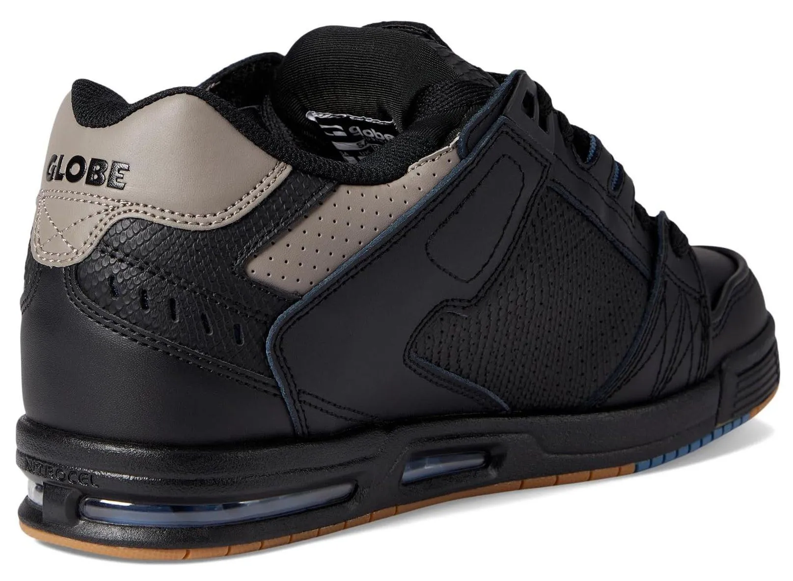 Globe Sabre Phantom Black Steel Mens Leather Skate Trainers