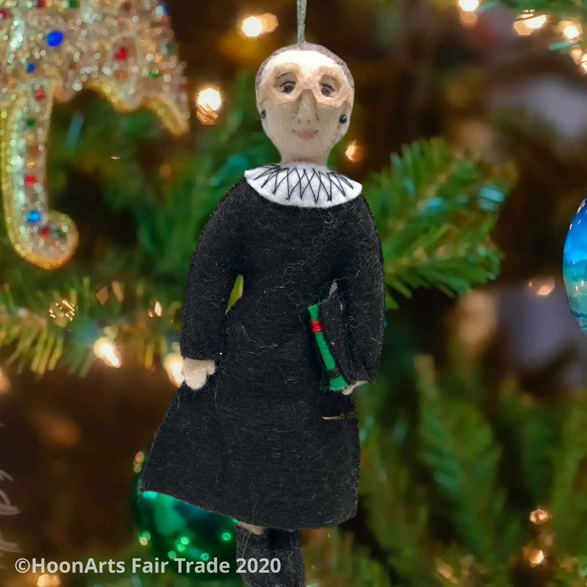Handmade Felted Ornament - Ruth Bader Ginsburg