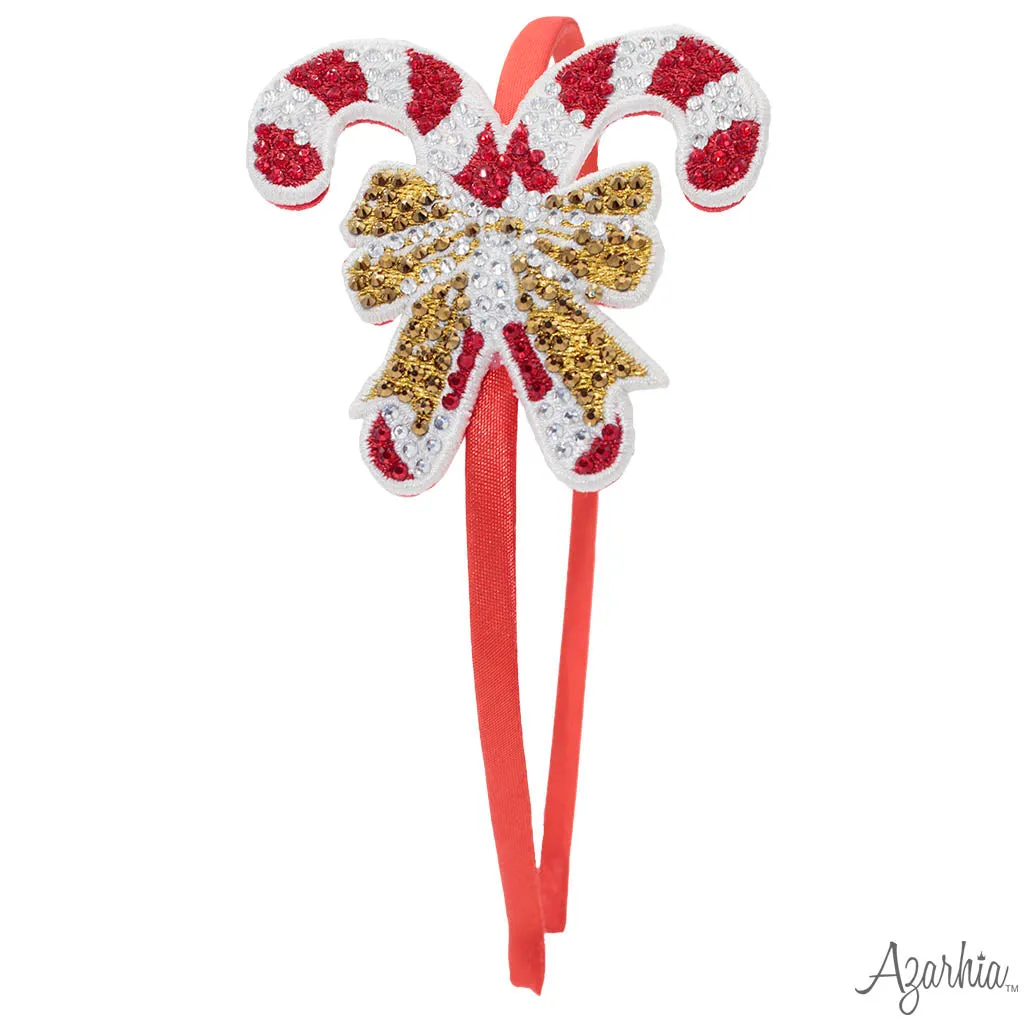 Holly Lt Blue sweatshirt  Sequin Candy Canes