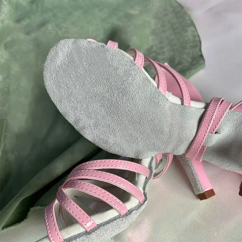 KCDANCE Women's Pink 8cm Heesl Strappy Dance Shoes Latin Dance Shoes