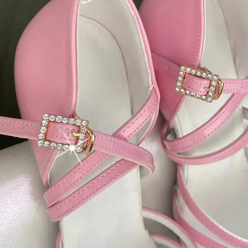 KCDANCE Women's Pink 8cm Heesl Strappy Dance Shoes Latin Dance Shoes