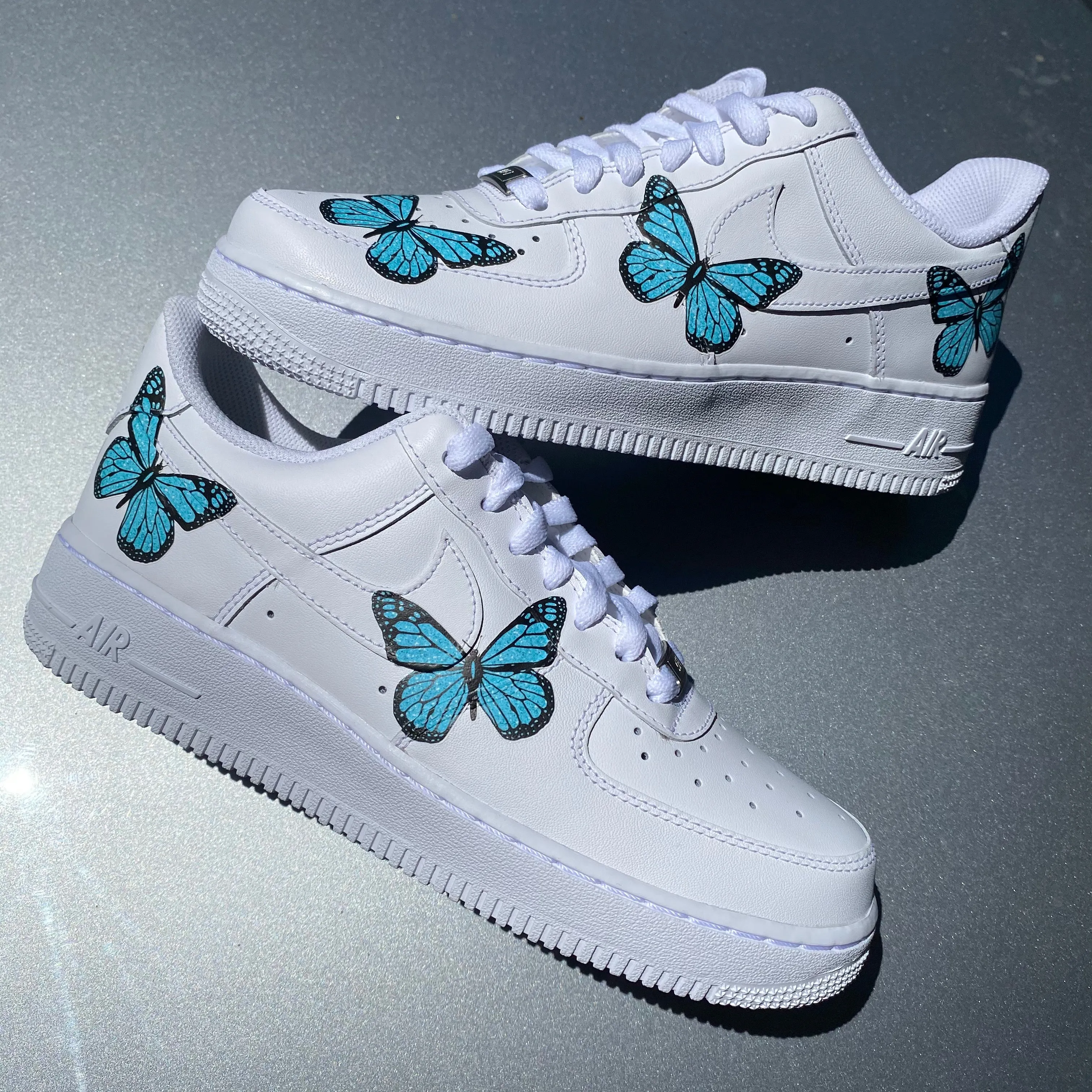 Kids Aqua Glitter Butterfly AF1