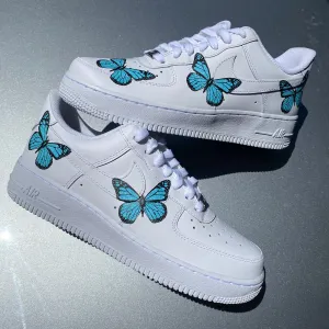 Kids Aqua Glitter Butterfly AF1