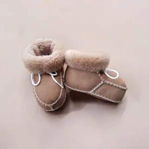 Leather booties taupe