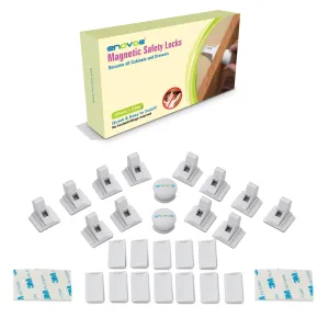 Magnetic Locks - 12 Locks   2 Keys - Magnetic Baby Safety Cabinet And Drawer Locks Child