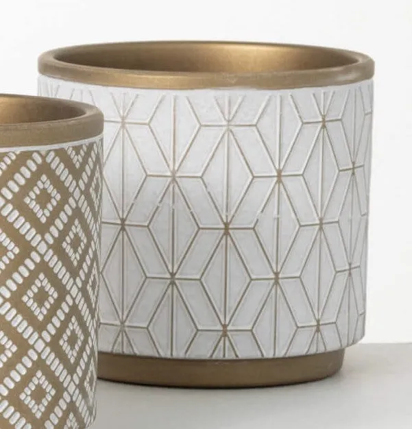 Modern Motif Gold Pot