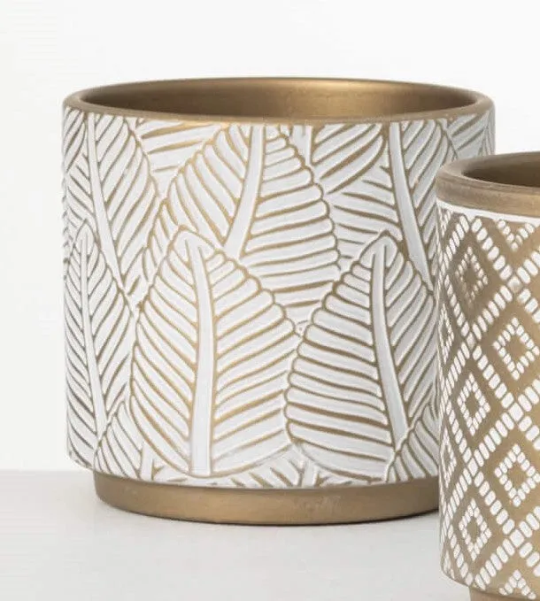 Modern Motif Gold Pot