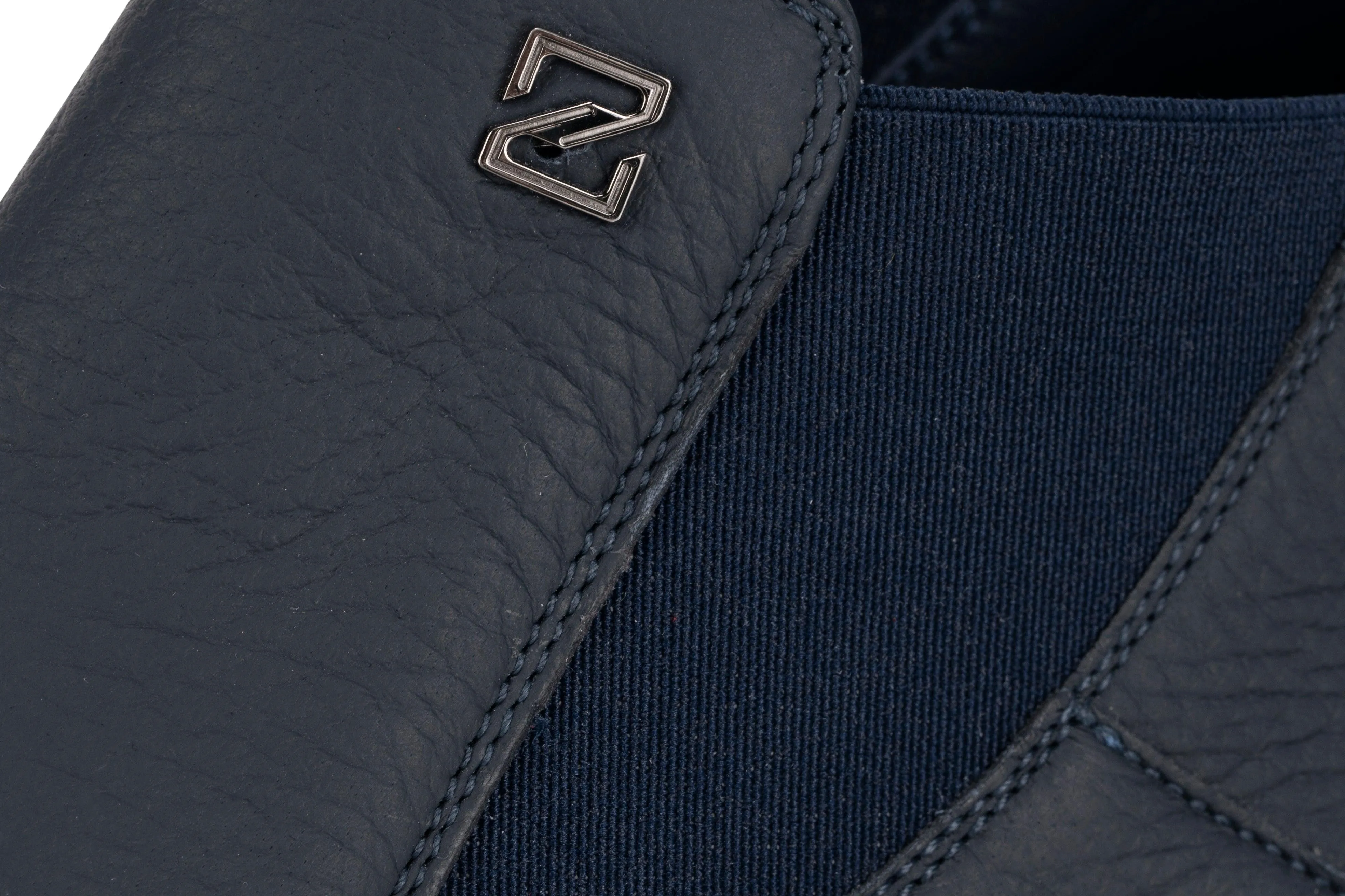 Navy Ankle Leather Boots