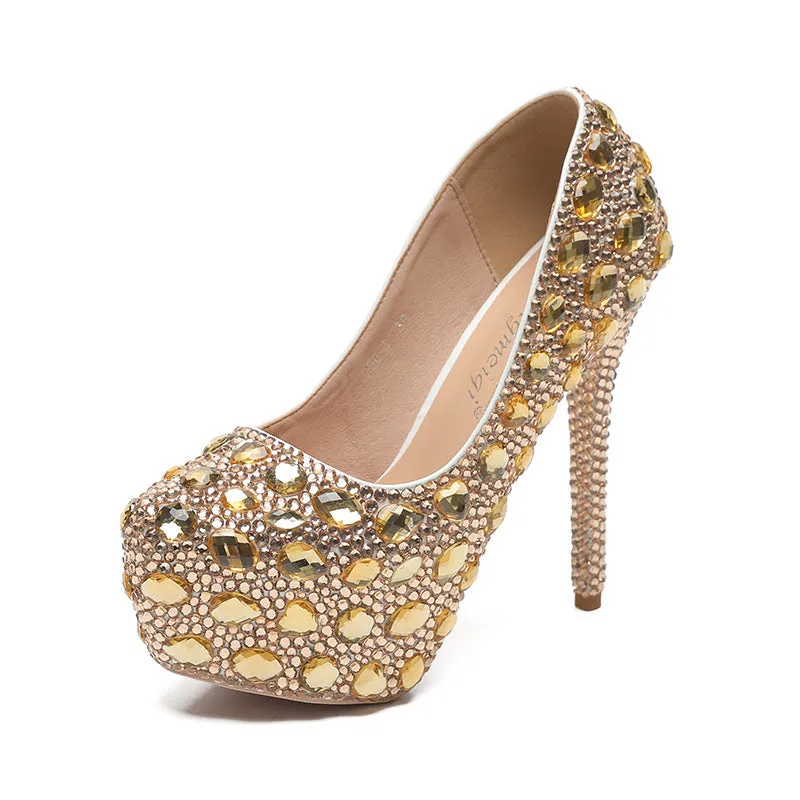New Arrival Women's Rhinestone Evening High Heel Wedding Shoes