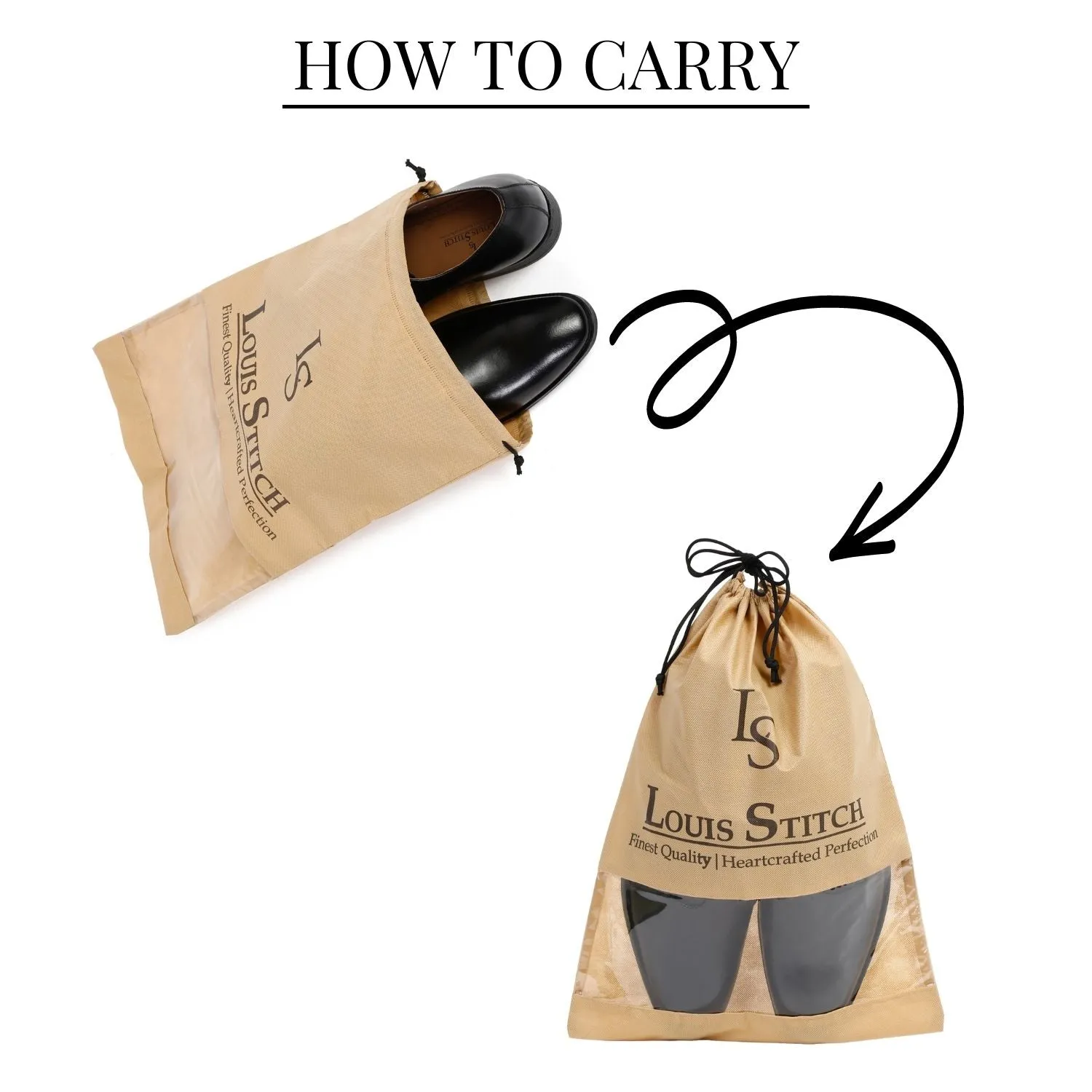 Non Woven Shoe Bag Pack Of  10 Beige See-Thru
