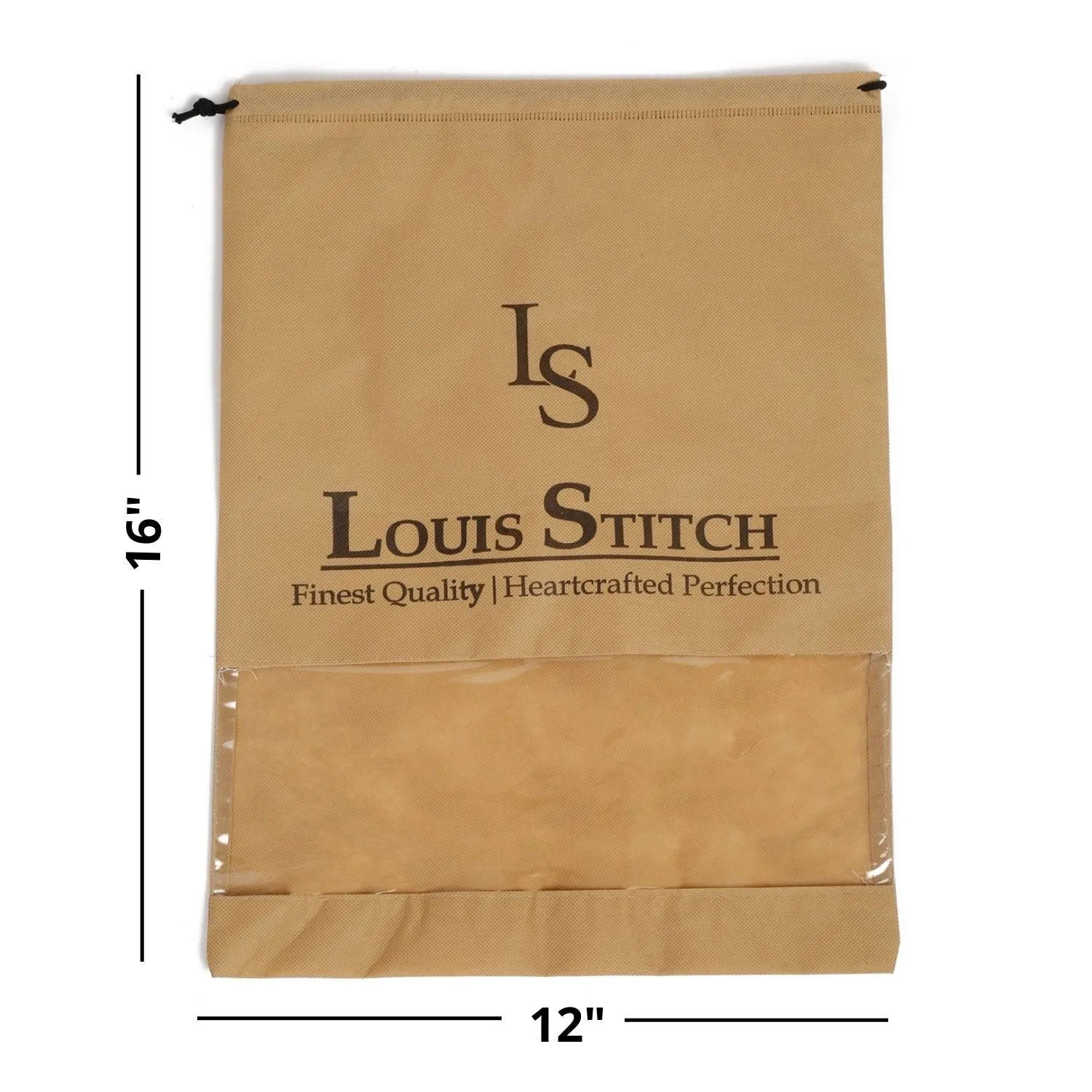 Non Woven Shoe Bag Pack Of  10 Beige See-Thru