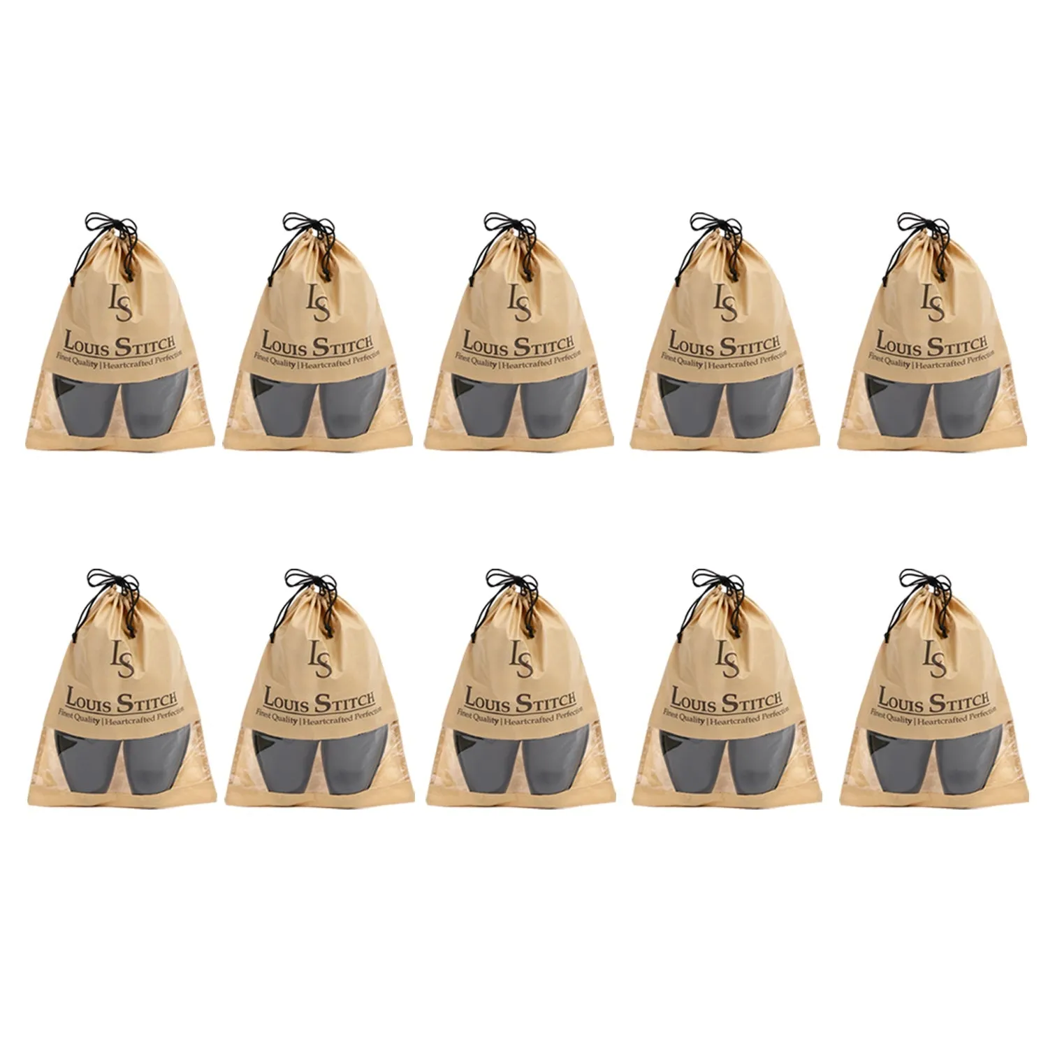 Non Woven Shoe Bag Pack Of  10 Beige See-Thru