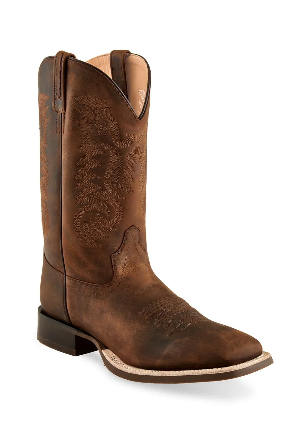 Old West Brown Mens Leather 9in Cowboy Boots 9EE