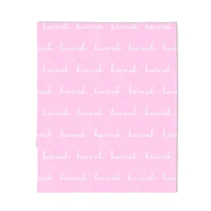 PERSONALIZED NAME BLANKET - SCRIPT - LIGHT PINK