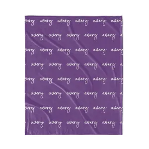 PERSONALIZED NAME BLANKET - SCRIPT - PURPLE