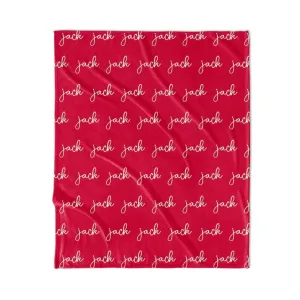 PERSONALIZED NAME BLANKET - SCRIPT - RED