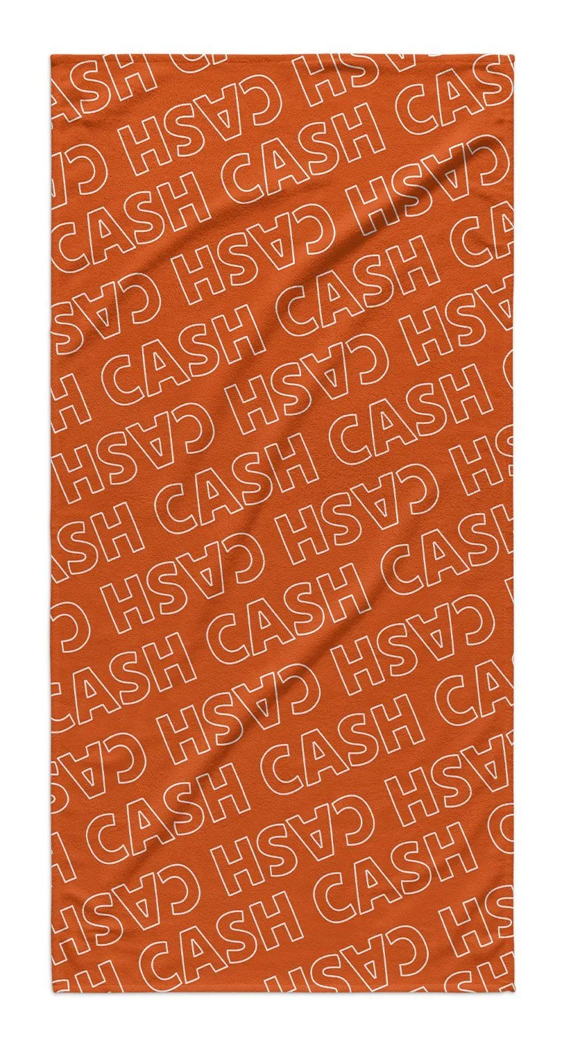 PERSONALIZED REPEAT PREMIUM BEACH TOWEL - OUTLINED