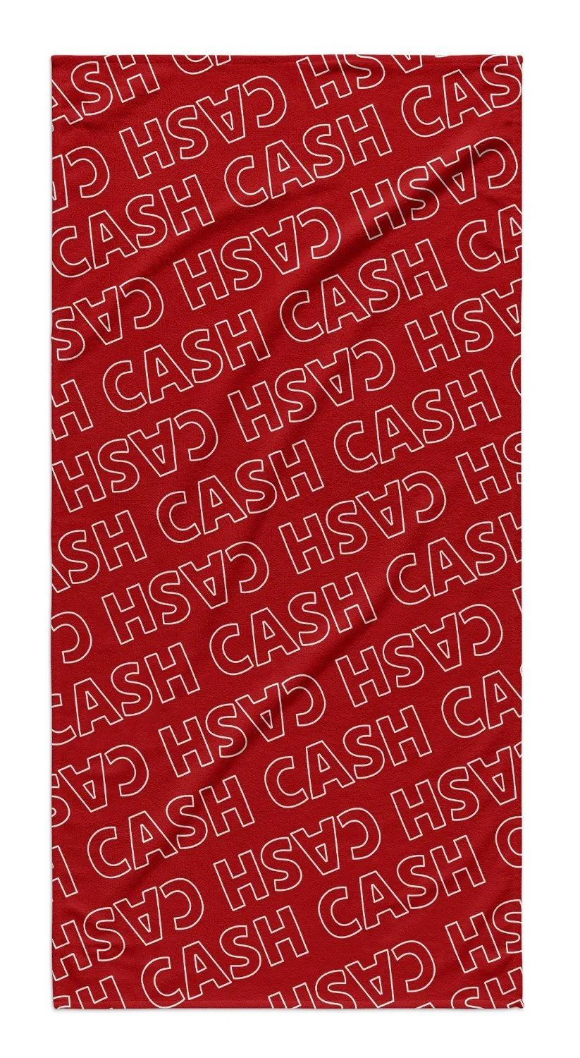 PERSONALIZED REPEAT PREMIUM BEACH TOWEL - OUTLINED