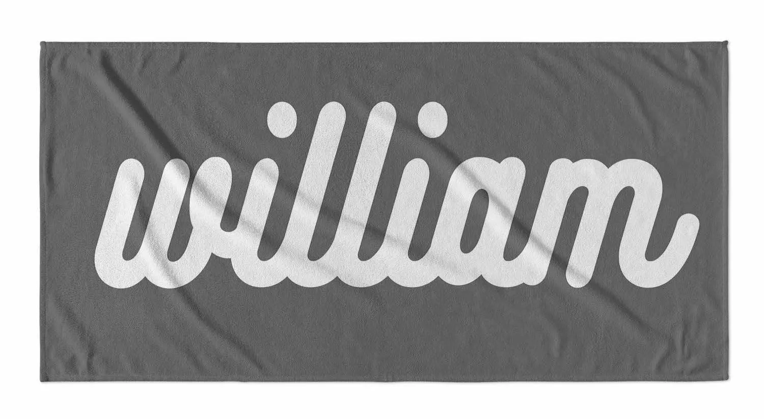 PERSONALIZED SOLID RETRO CURSIVE PREMIUM BEACH TOWEL