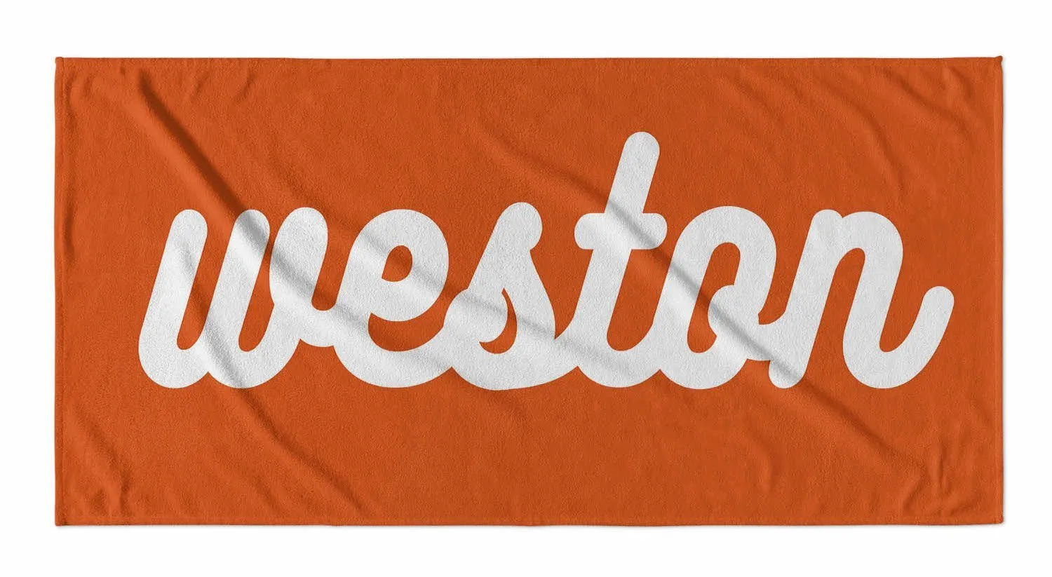 PERSONALIZED SOLID RETRO CURSIVE PREMIUM BEACH TOWEL