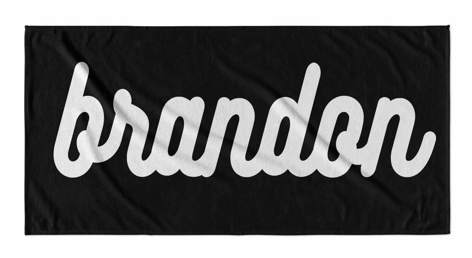 PERSONALIZED SOLID RETRO CURSIVE PREMIUM BEACH TOWEL