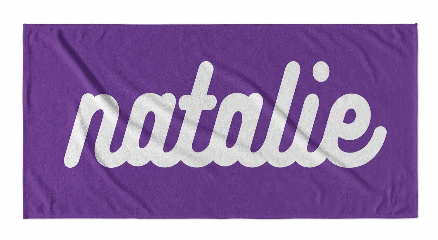 PERSONALIZED SOLID RETRO CURSIVE PREMIUM BEACH TOWEL