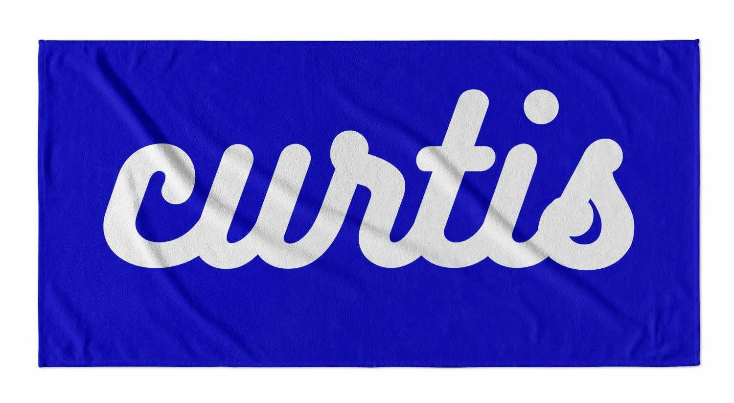 PERSONALIZED SOLID RETRO CURSIVE PREMIUM BEACH TOWEL