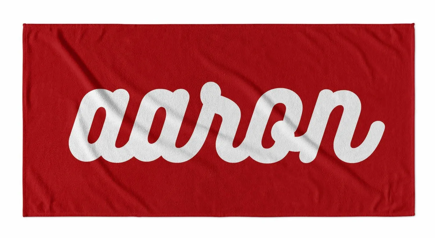 PERSONALIZED SOLID RETRO CURSIVE PREMIUM BEACH TOWEL