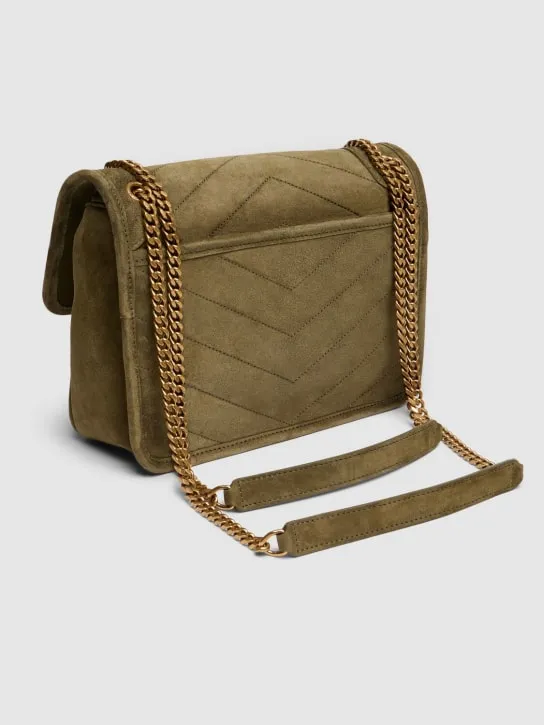 Saint Laurent   Baby Niki quilted suede shoulder bag 