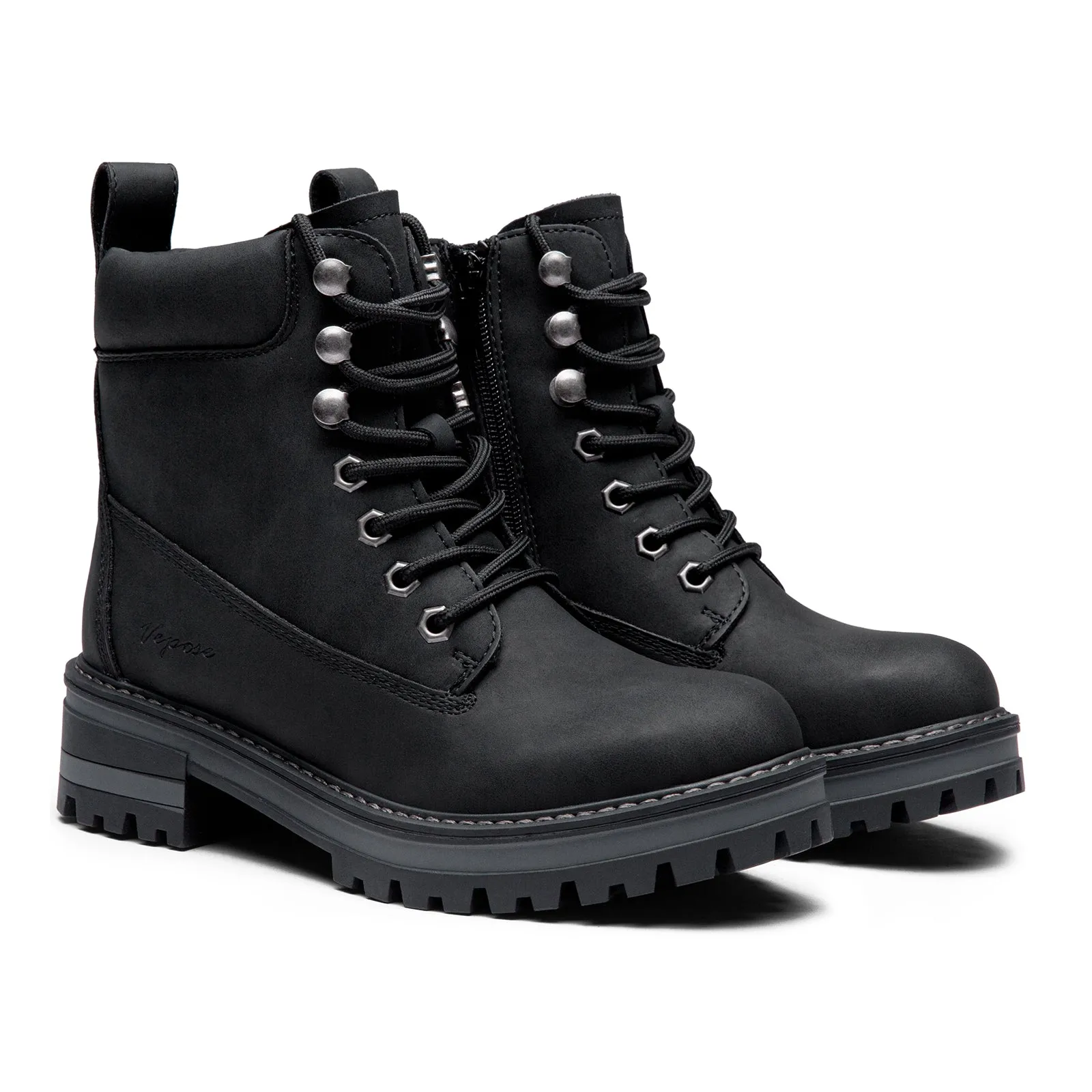 Vepose Women's 9609 Ankle Boots Fashion Lace Up Combat Booties for Women 2.0