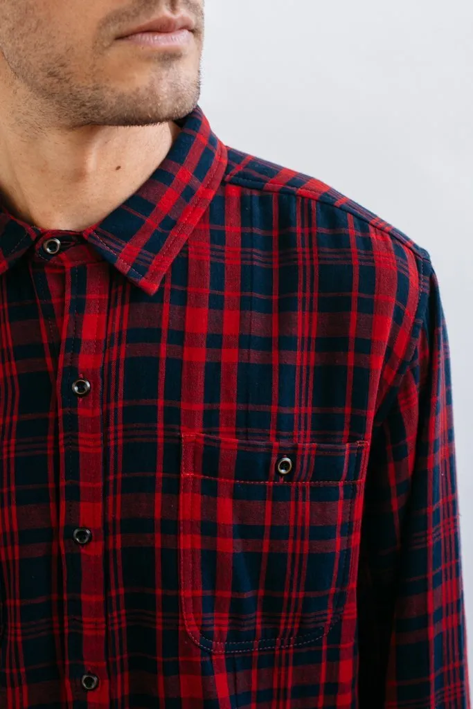 Winslow Red-Navy Double Cloth Plaid