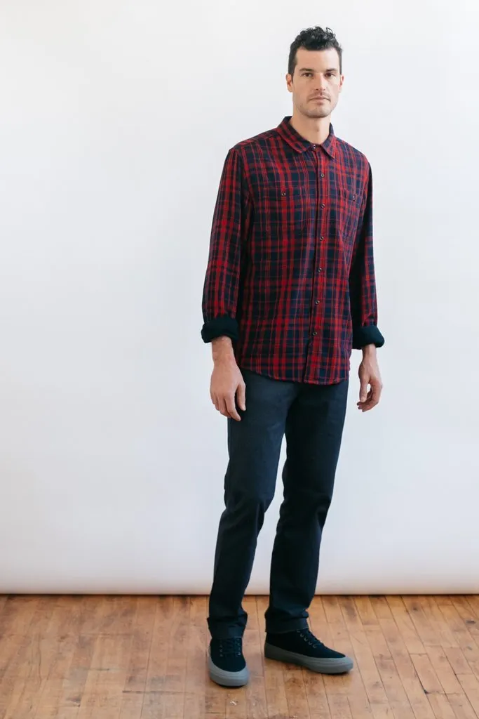 Winslow Red-Navy Double Cloth Plaid