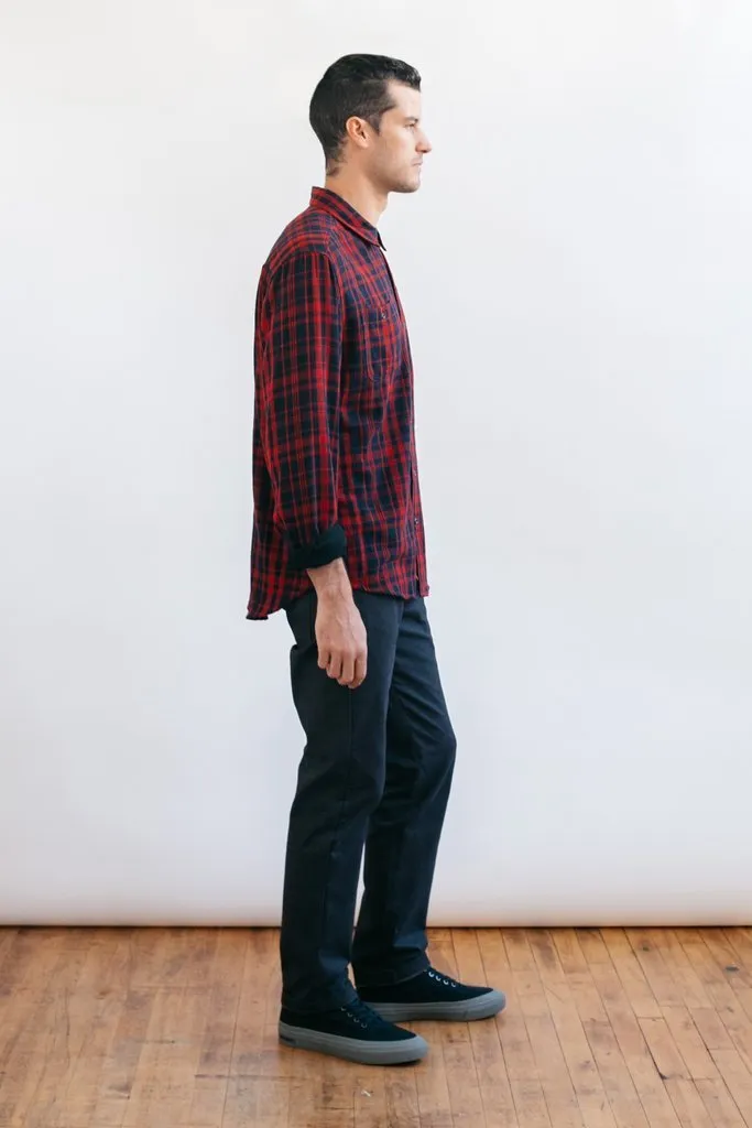 Winslow Red-Navy Double Cloth Plaid