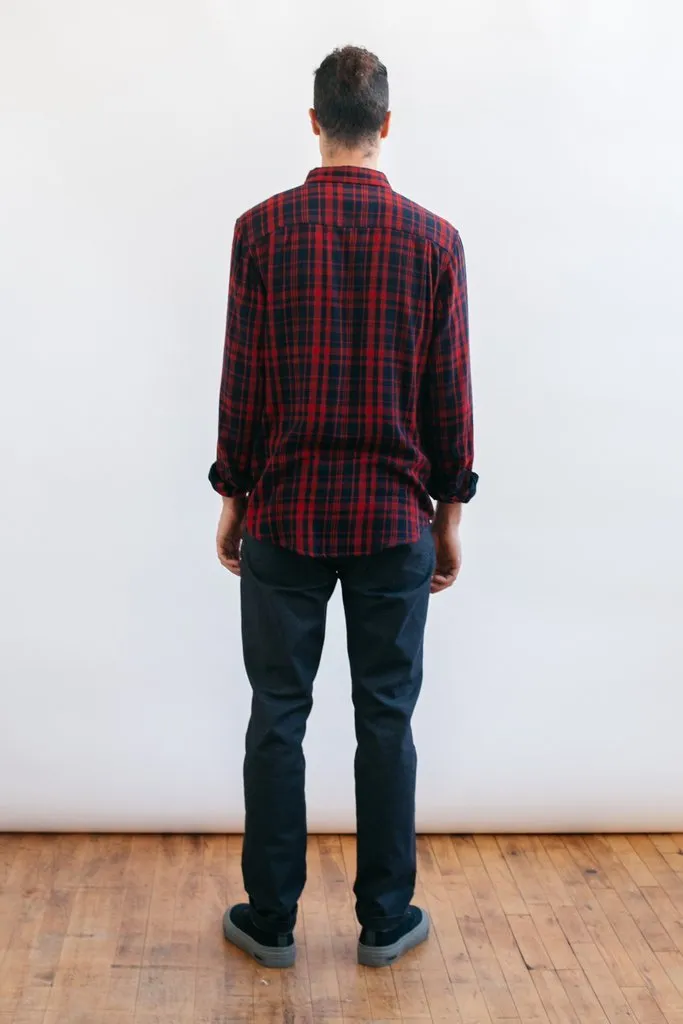 Winslow Red-Navy Double Cloth Plaid