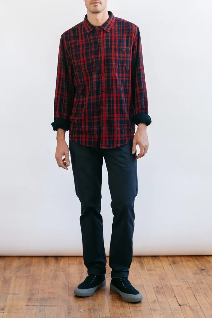Winslow Red-Navy Double Cloth Plaid